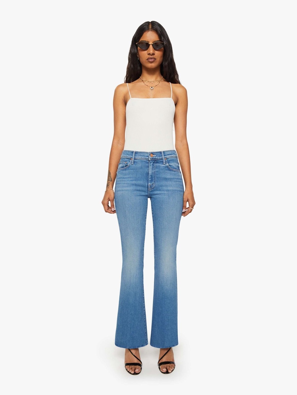 NWT MOTHER The Lil’ Weekender Flare Jeans in Piece By Piece Size 29